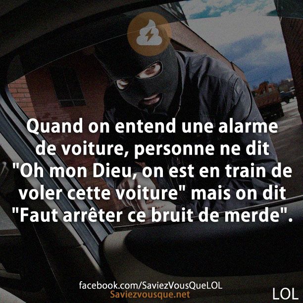 Quand on entend une alarme de voiture, personne ne dit &quot; Oh mon Dieu, on est en train de voler cette voiture&quot; mais on dit &quot; Faut arrêter ce bruit de merde&quot;.
