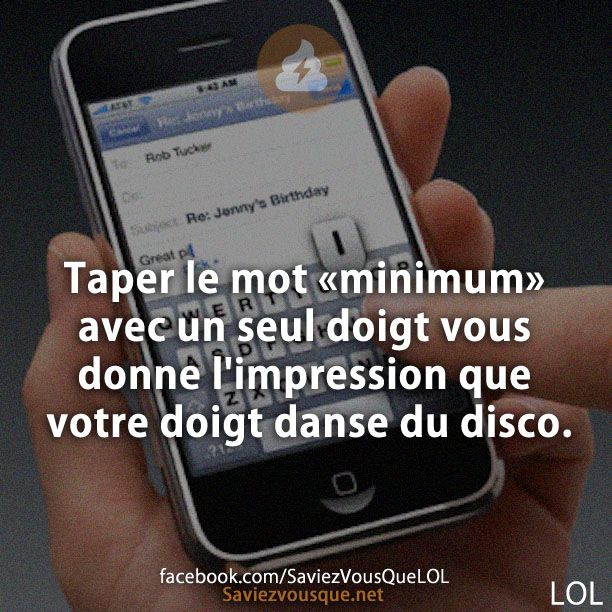 Taper le mot «minimum» avec un seul doigt vous donne l&#039;impression que votre doigt danse du disco.