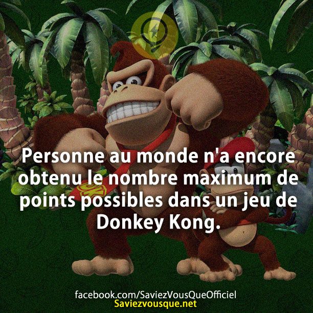 Personne au monde n&#039;a encore obtenu le nombre maximum de points possibles dans un jeu de Donkey Kong.