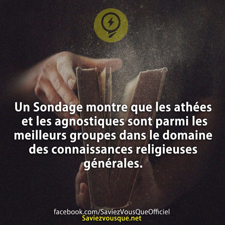 Un Sondage montre que les athées et les agnostiques sont parmi les meilleurs groupes dans le domaine des connaissances religieuses générales.