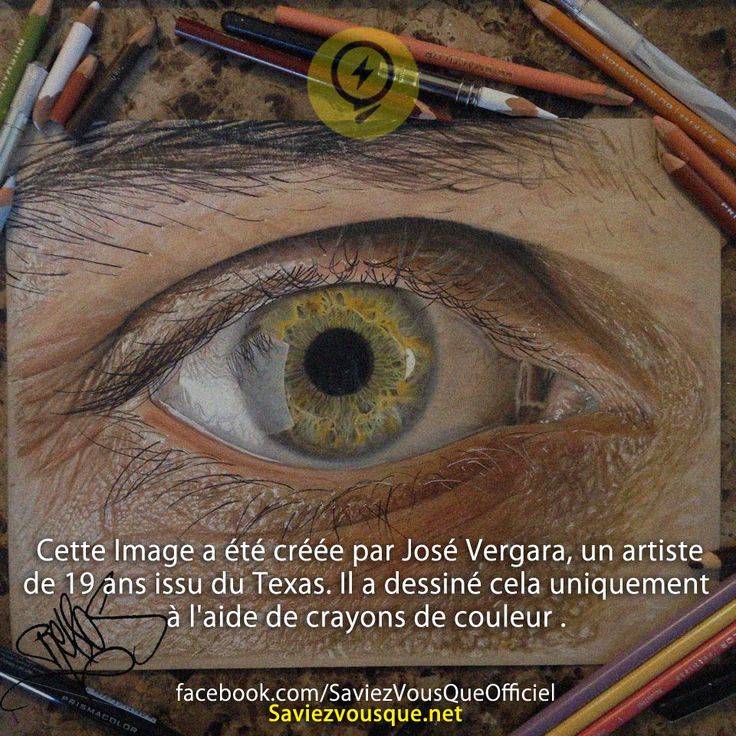 Cette Image a été créée par José Vergara, un artiste de 19 ans issu du Texas. Il a dessiné cela uniquement à l&#039;aide de crayons de couleur .