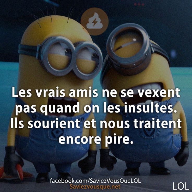Les vrais amis ne se vexent pas quand on les insultes. Ils sourient et nous traitent encore pire.