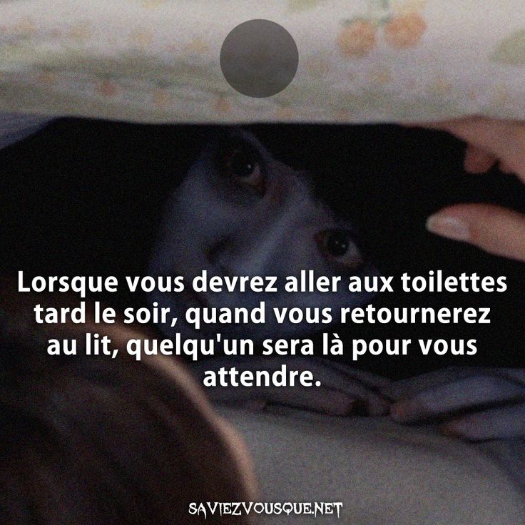 Lorsque vous devrez aller aux toilettes tard le soir, quand vous retournerez au lit, quelqu&#039;un sera là pour vous attendre.