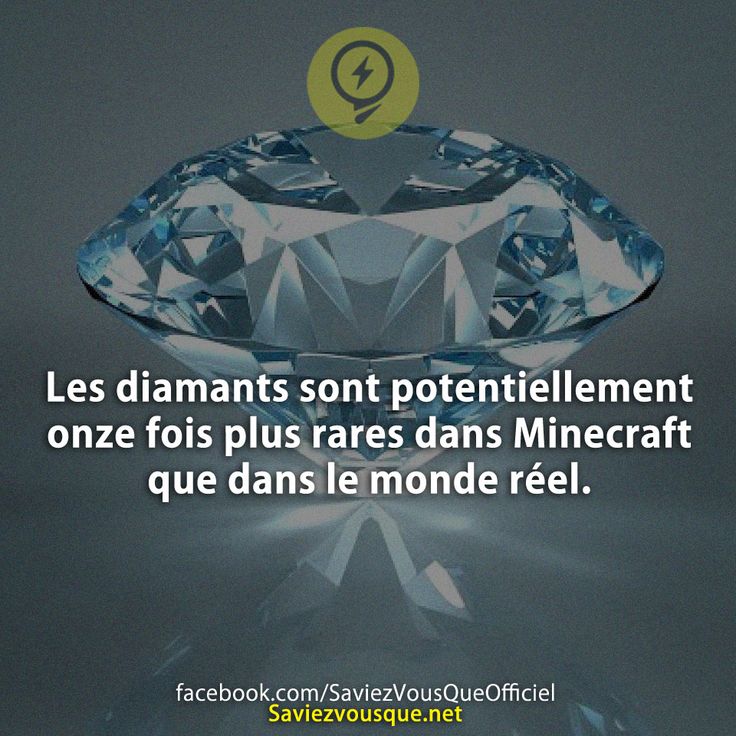 Les diamants sont potentiellement onze fois plus rares dans Minecraft que dans le monde réel.