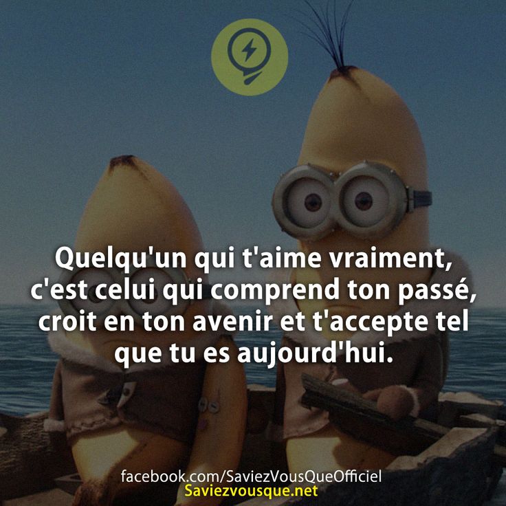 Quelqu'un qui t'aime vraiment, c'est celui qui comprend ton passé, croit en ton avenir et t'accepte tel que tu es aujourd'hui.