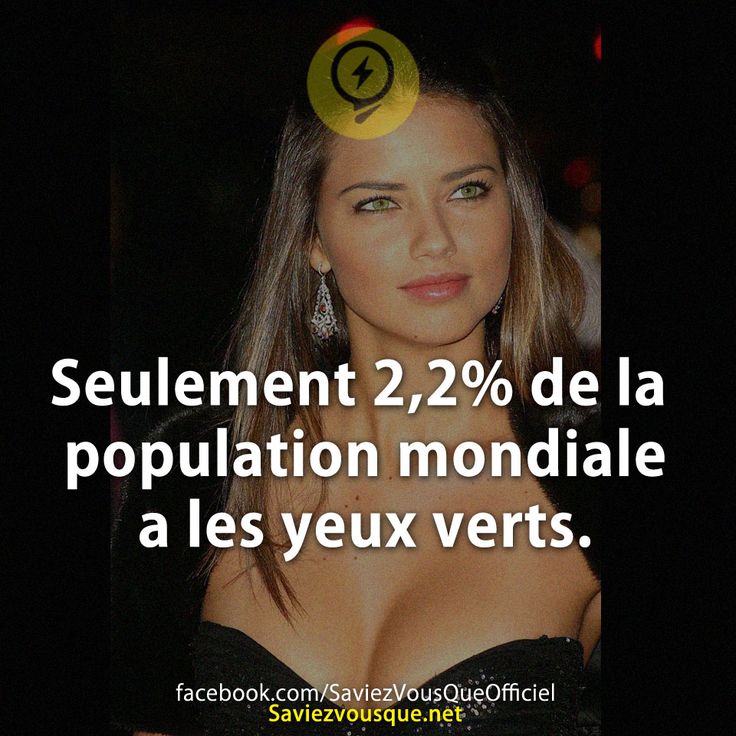 Seulement 2,2% de la population mondiale a les yeux verts.