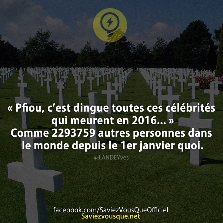 « Pfiou, c’est dingue toutes ces célébrités qui meurent en 2016… » Comme 2293759 autres personnes dans le monde depuis le 1er janvier quoi.