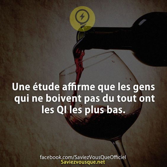 Une étude affirme que les gens qui ne boivent pas du tout ont les QI les plus bas.