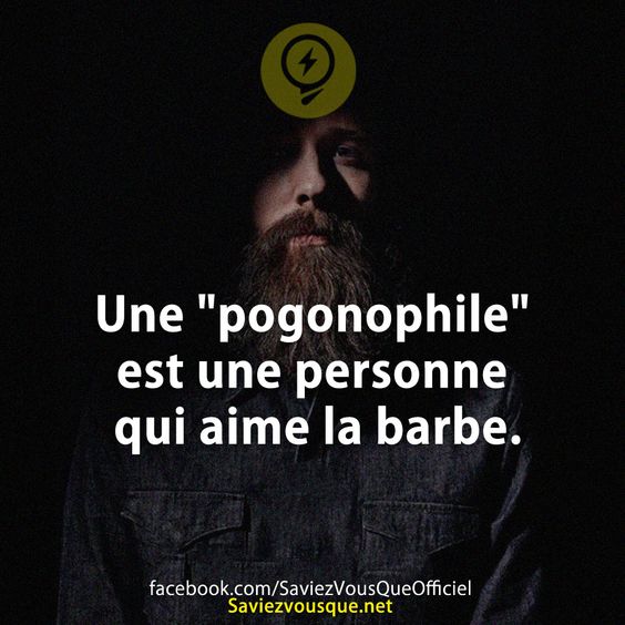 Une &quot;pogonophile&quot; est une personne qui aime la barbe.