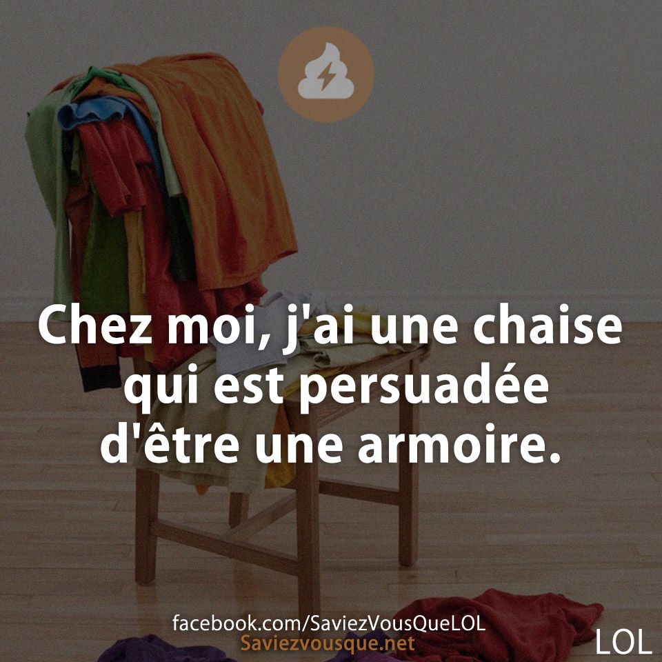 Chez moi, j'ai une chaise qui est persuadée d'être une armoire.