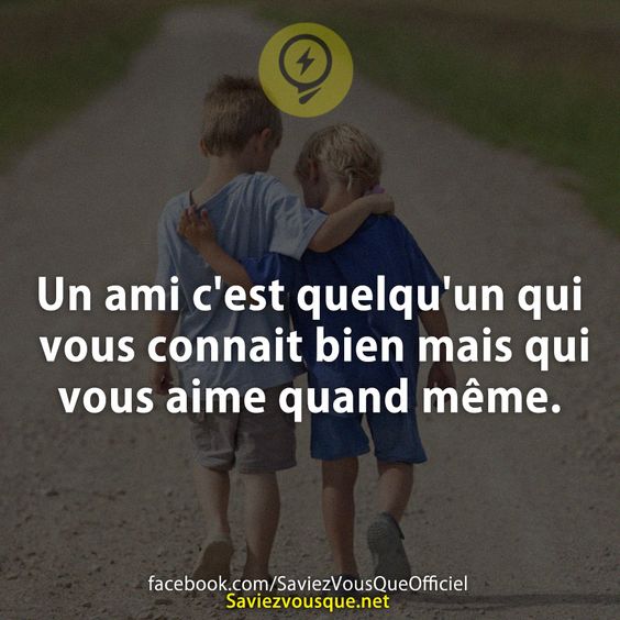 Un ami c&#039;est quelqu&#039;un qui vous connait bien mais qui vous aime quand même.
