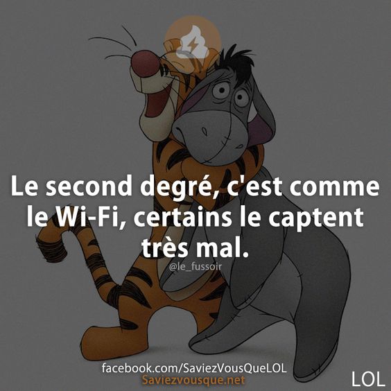 Le second degré, c&#039;est comme le Wi-Fi, certains le captent très mal.