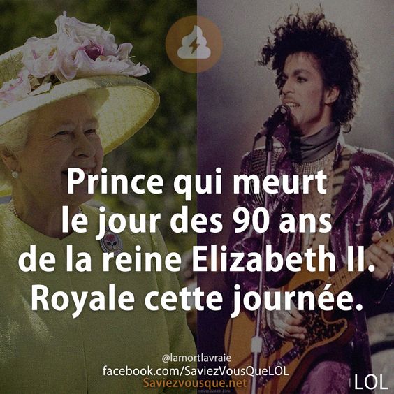 Prince qui meurt le jour des 90 ans de la reine Elizabeth II. Royale cette journée.