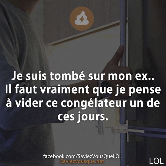 Je suis tombé sur mon ex.. Il faut vraiment que je pense à vider ce congélateur un de ces jours.