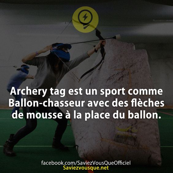 Archery tag est un sport comme Ballon-chasseur avec des flèches de mousse à la place du ballon.