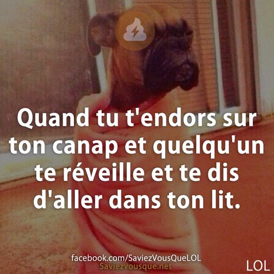 Quand tu t'endors sur ton canap et quelqu'un te réveille et te dis d'aller dans ton lit.