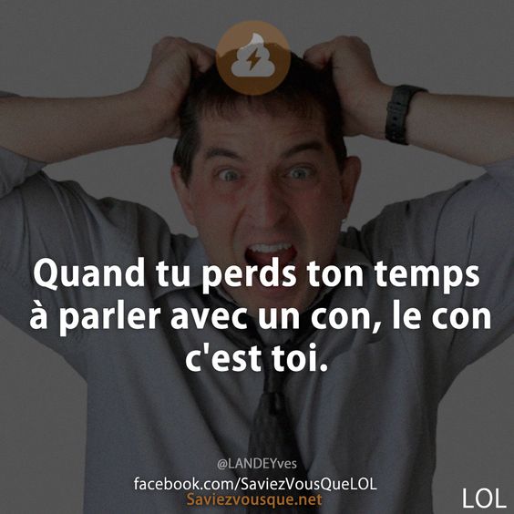 Quand tu perds ton temps à parler avec un con, le con c&#039;est toi.