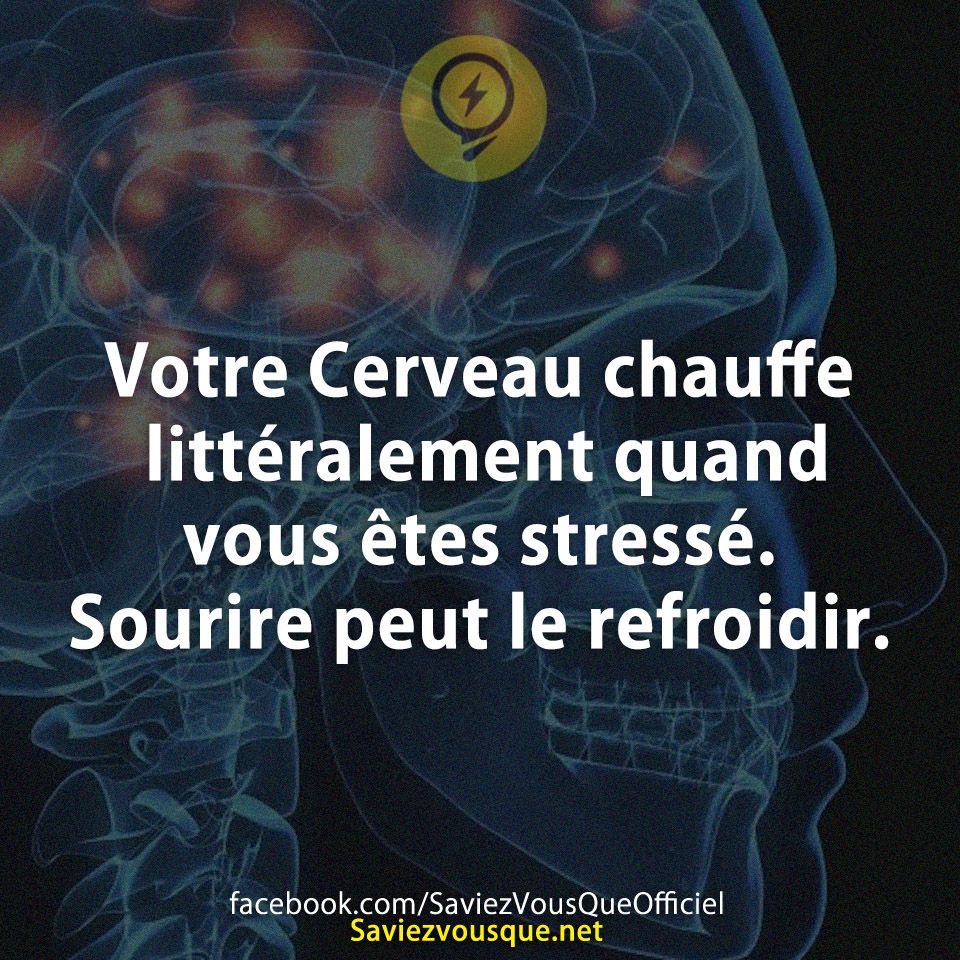 Votre Cerveau chauffe littéralement quand vous êtes stressé. Sourire peut le refroidir.