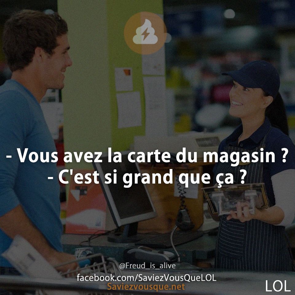 - Vous avez la carte du magasin ? - C'est si grand que ça ?