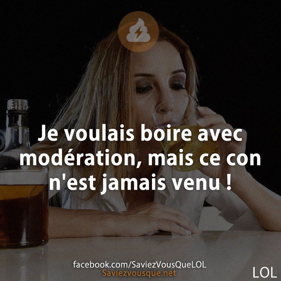 Je voulais boire avec modération, mais ce con n&#039;est jamais venu !