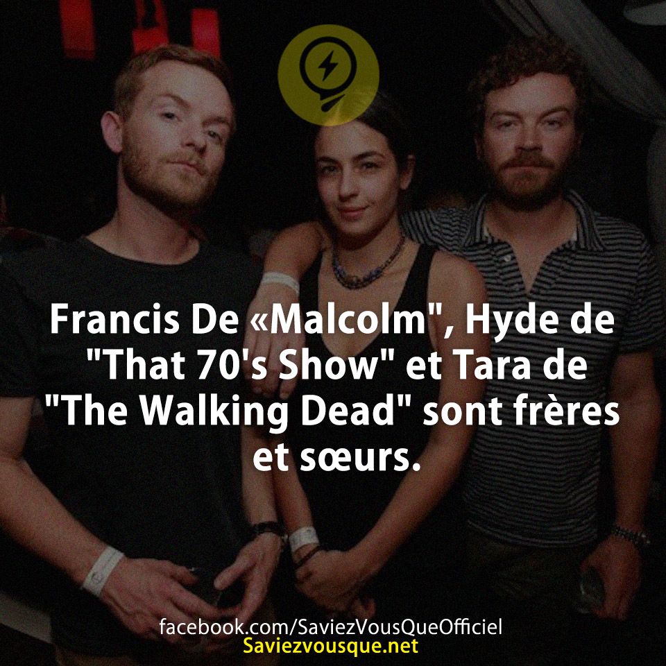 Francis De «Malcolm&quot;, Hyde de &quot;That 70&#039;s Show&quot; et Tara de &quot;The Walking Dead&quot; sont frères et sœurs.