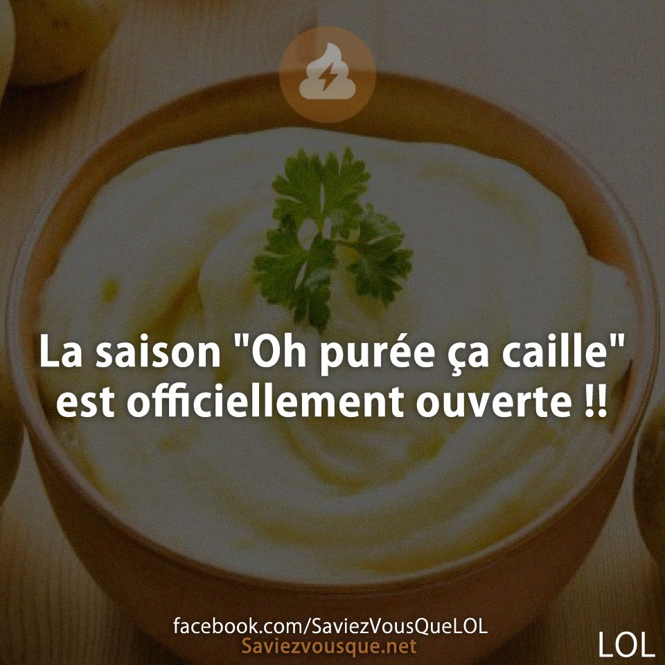La saison "Oh purée ça caille" est officiellement ouverte !!