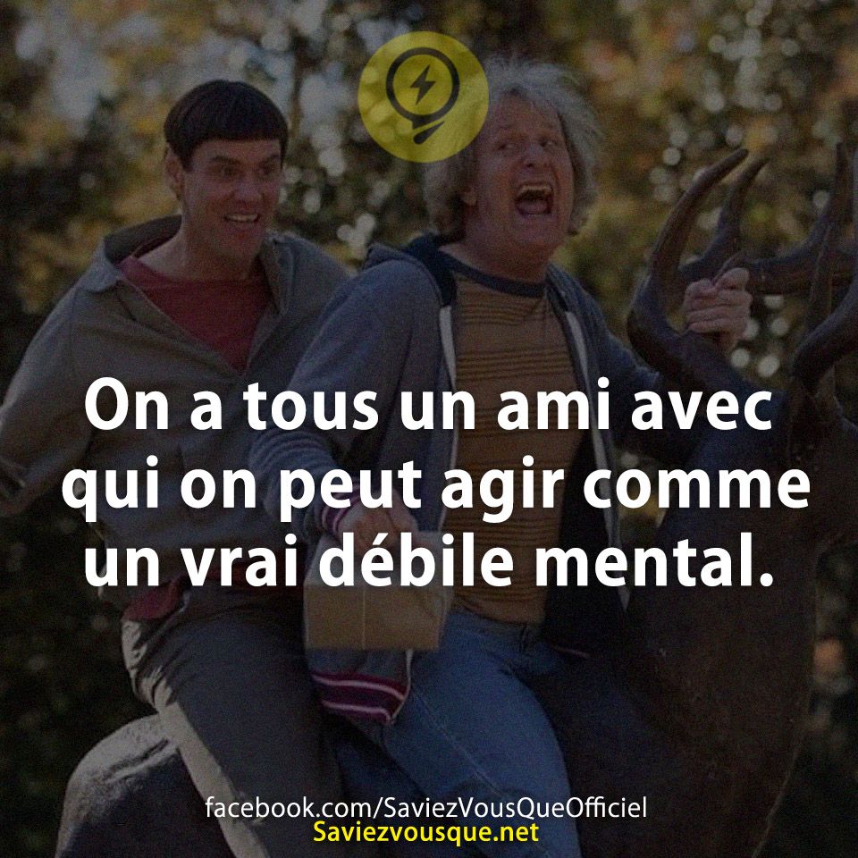On a tous un ami avec qui on peut agir comme un vrai débile mental.