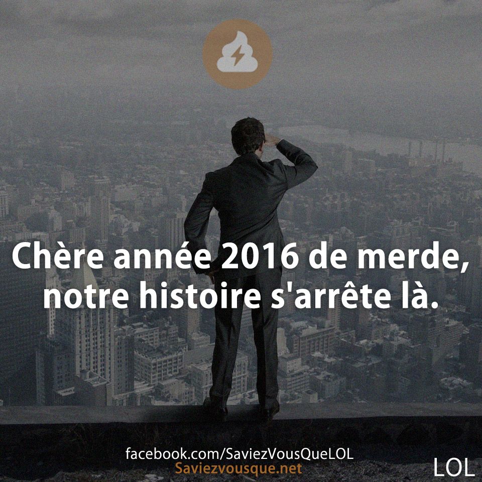 Chère année 2016 de merde, notre histoire s'arrête là.