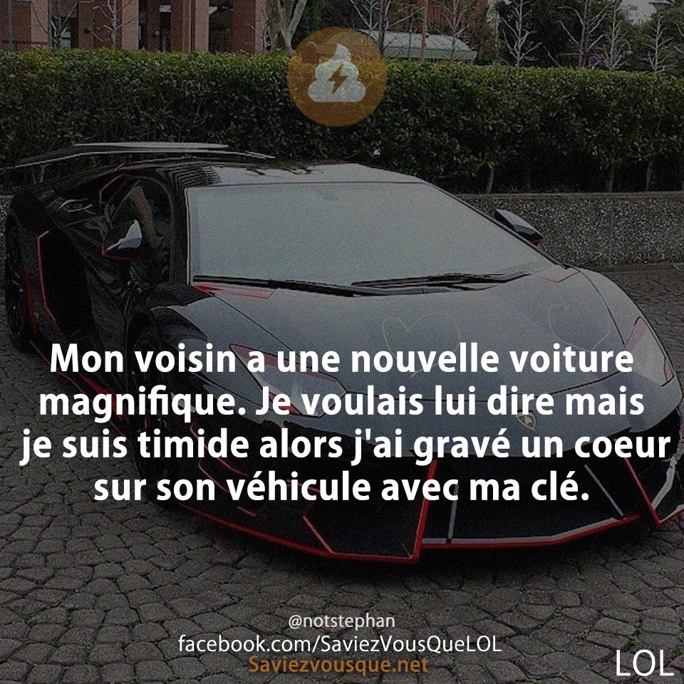 Mon voisin a une nouvelle voiture magnifique. Je voulais lui dire mais je suis timide alors j&#039;ai gravé un coeur sur son véhicule avec ma clé.