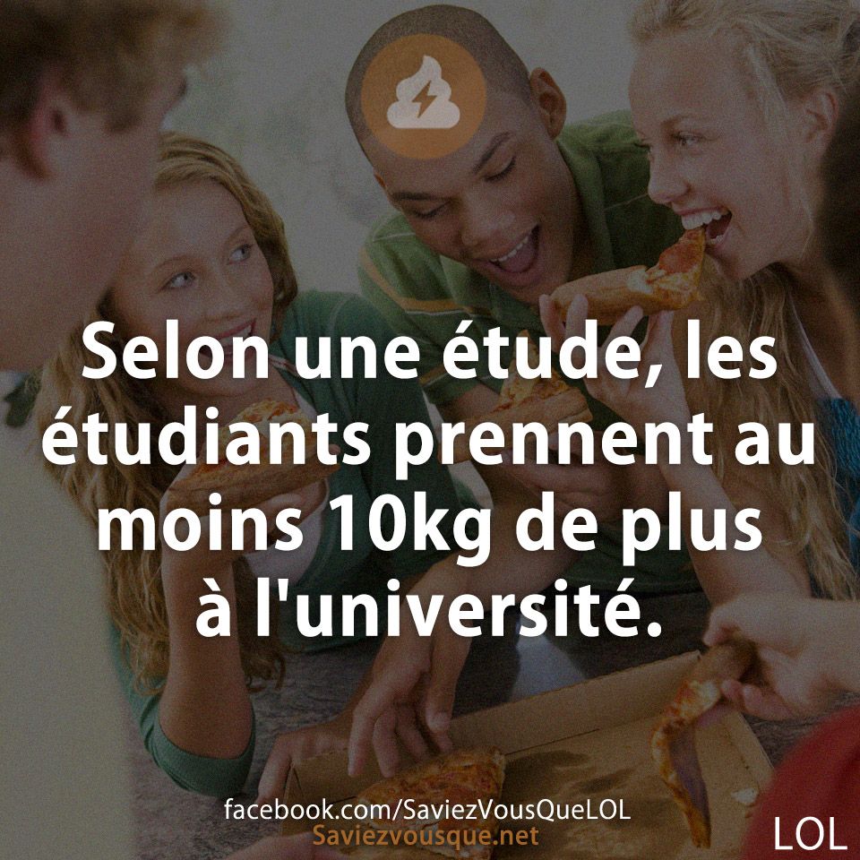 Selon une étude, les étudiants prennent au moins 10kg de plusà l&#039;université.