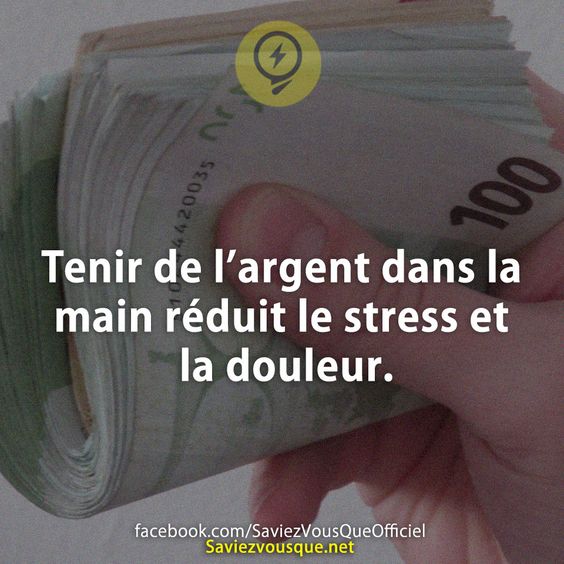 Tenir de l’argent dans la main réduit le stress et la douleur.