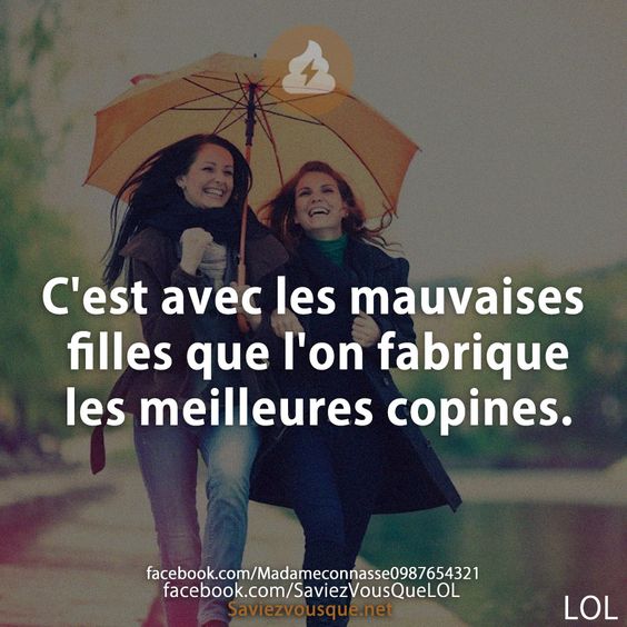 C&#039;est avec les mauvaises filles que l&#039;on fabrique les meilleures copines.