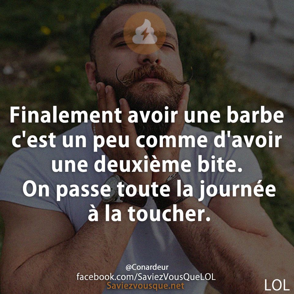 Finalement avoir une barbe c&#039;est un peu comme d&#039;avoir une deuxième bite. On passe toute la journée à la toucher.