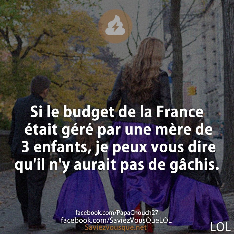 Si le budget de la France était géré par une mère de 3 enfants, je peux vous dire qu&#039;il n&#039;y aurait pas de gâchis.