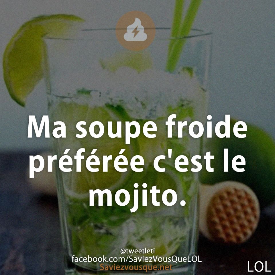 Ma soupe froide préférée c&#039;est le mojito.