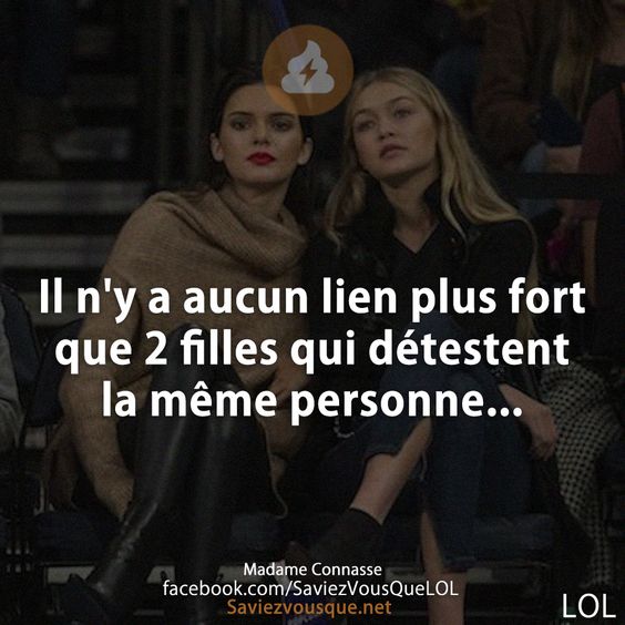 Il n&#039;y a aucun lien plus fort que 2 filles qui détestent la même personne...