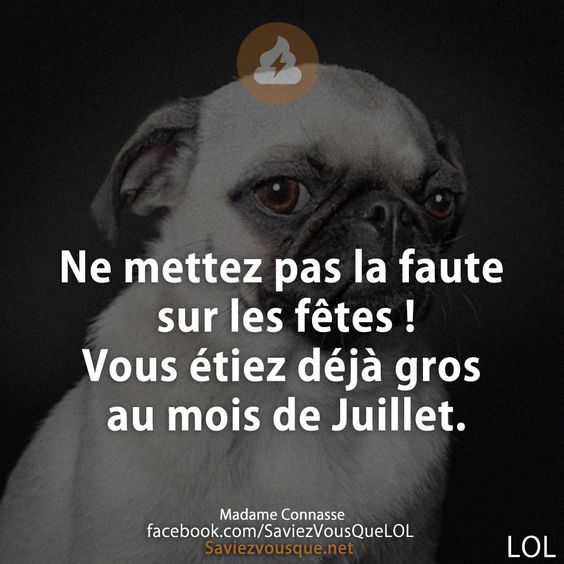Ne mettez pas la faute sur les fêtes ! Vous étiez déjà gros au mois de Juillet.