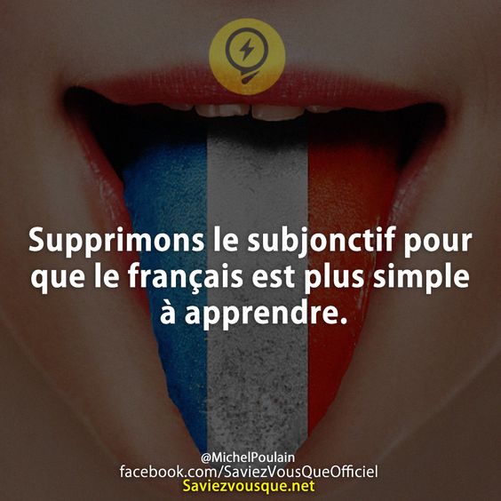 Supprimons le subjonctif pour que le français est plus simple à apprendre.