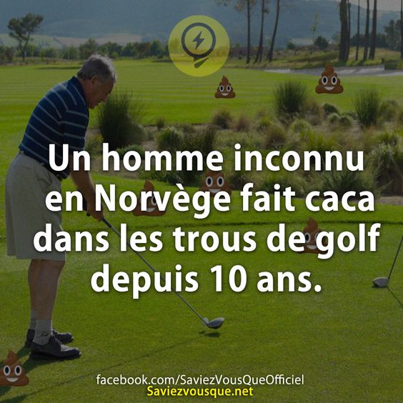 Un homme inconnu en Norvège fait caca dans les trous de golf depuis 10 ans.