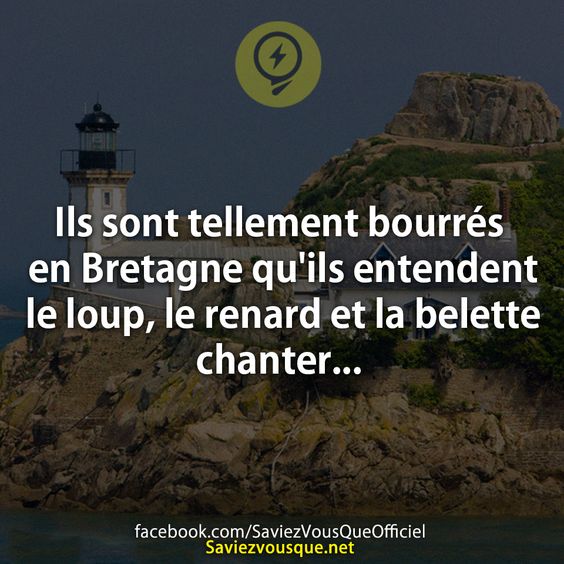 Ils sont tellement bourrés en Bretagne qu&#039;ils entendent le loup, le renard et la belette chanter...
