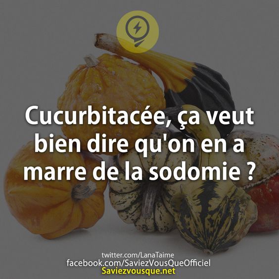 Cucurbitacée, ça veut bien dire qu&#039;on en a marre de la sodomie ?