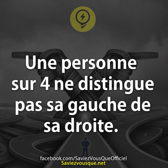 Une personne sur 4 ne distingue pas sa gauche de sa droite.