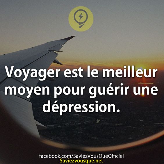 Voyager est le meilleur moyen pour guérir une dépression.