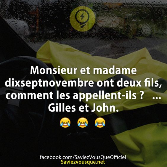 Monsieur et madame dixseptnovembre ont deux fils, comment les appellent-ils ?   ...  Gilles et John.