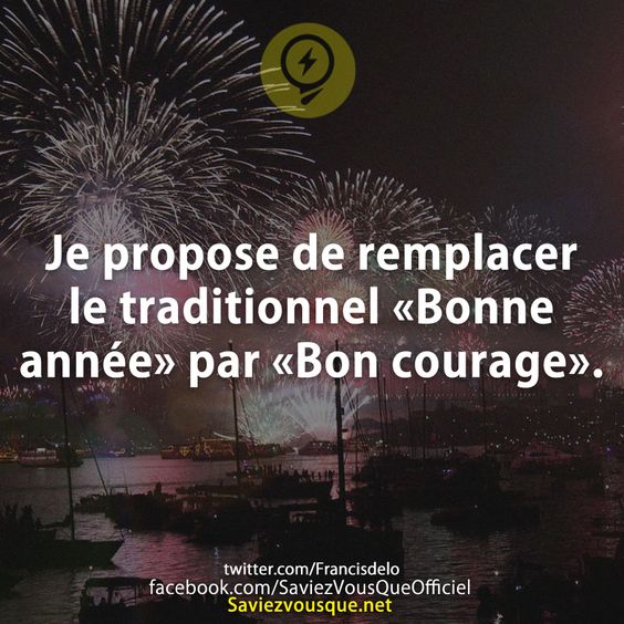 Je propose de remplacer le traditionnel «Bonne année» par «Bon courage».