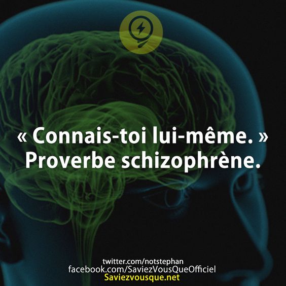 « Connais-toi lui-même. » Proverbe schizophrène.