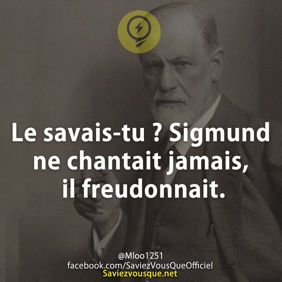 Le savais-tu ? Sigmund ne chantait jamais, il freudonnait.