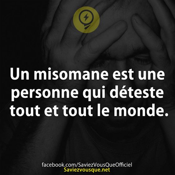 Un misomane est une personne qui déteste tout et tout le monde.