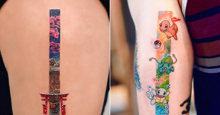Cet artiste nous fait découvrir des tatouages verticaux qui illustrent la beauté de la culture asiatique