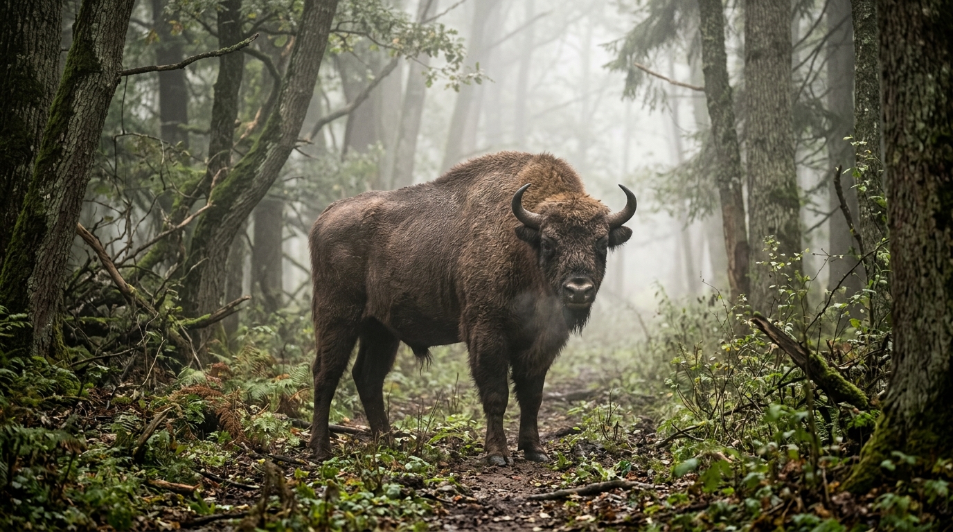 Des loups filmés pour la première fois chassant des bisons d'Europe dans une forêt millénaire